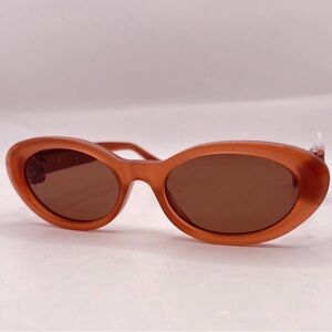 Fendi Womens FF Diamonds Thick Oval Sunglasses FE40140U Shiny Red NWT